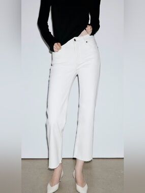 Mango Sienna White Straight-Leg Jeans